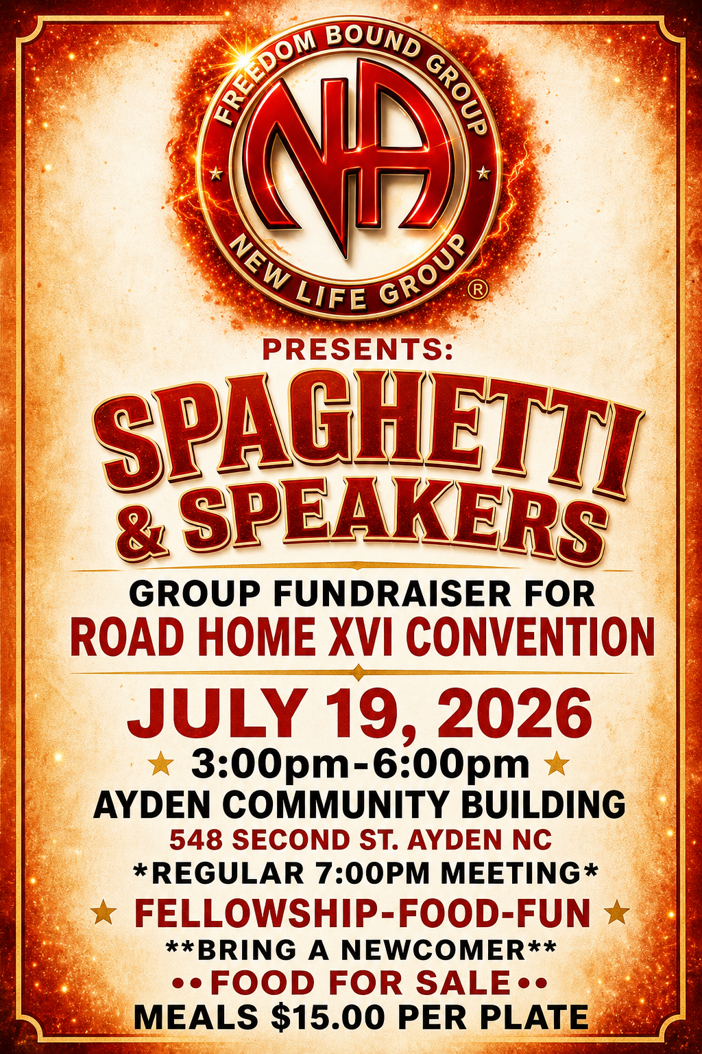 Spaghetti & Speakers convention fundraiser